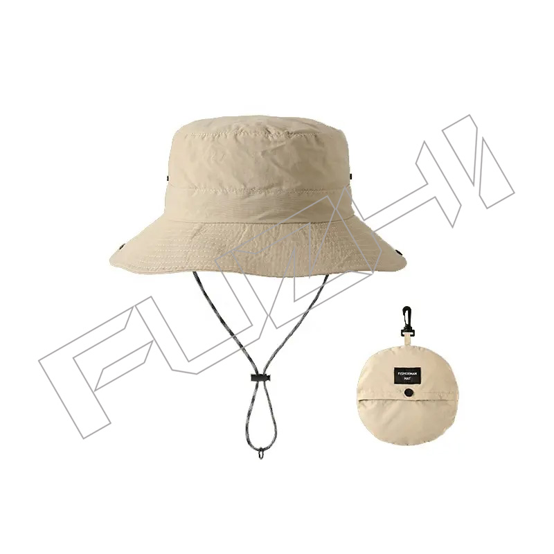 FZFH20250625 OEM ODM Custom Logo Quick Dry Fit Fashion Mens Fisherman Wide Brim Rope Cap bucket hat with string