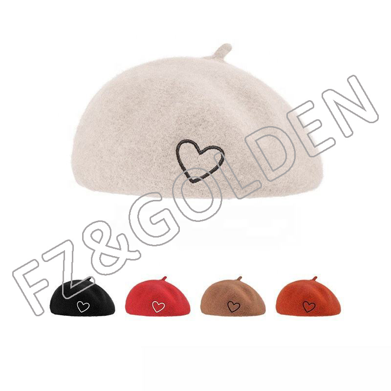 Wholesale Winter Hat Set -
French Wool Solid Color Classic Winter Warm Artist Painter Berets Women Hat - FUZHI