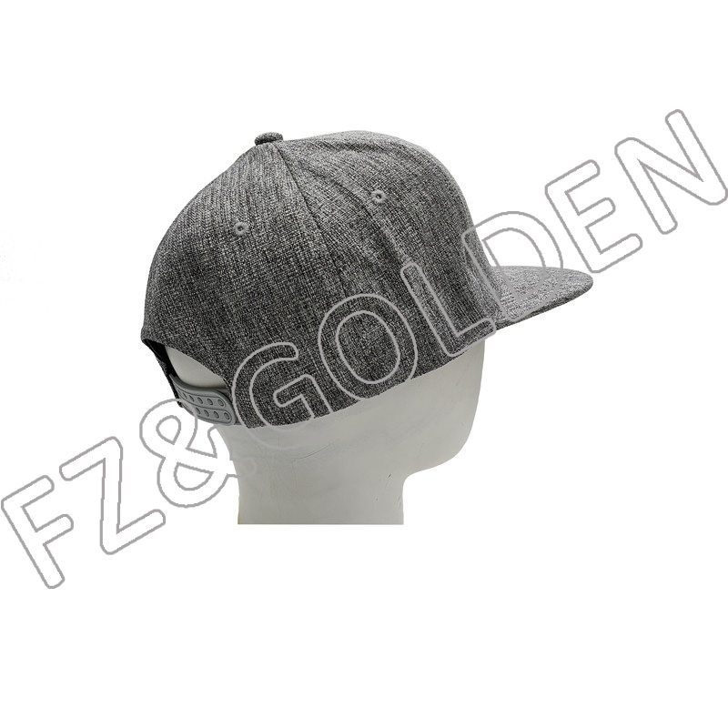 High-Quality 5 Panel Baseball Cap Manufacturer -
6 Panel Custom Logo Snapback Cap Flat Peak - FUZHI