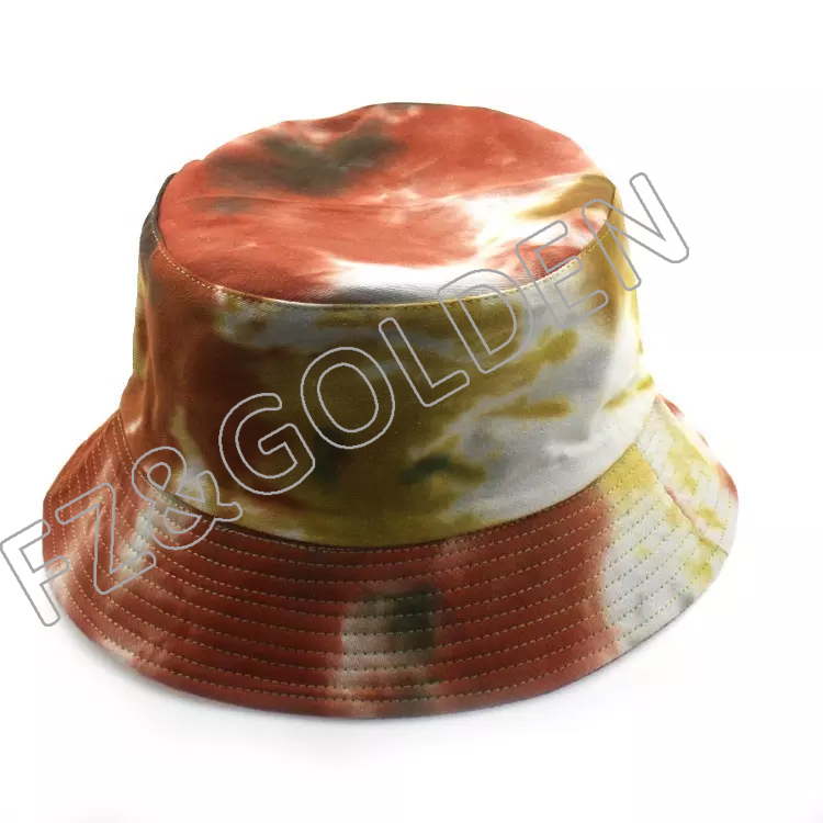FZFH20250716 Wholesale High Quality Fashion Trendy Designer Custom Surfing Tie Dye Printing Colorful Reversible Bucket trendy women hat