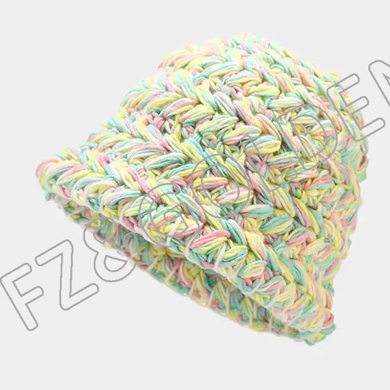 FZBH20250626-2 Excellent New fashion Top quality Winter Bucket Knit Cloche Color Warm Crochet Cap rainbow hats