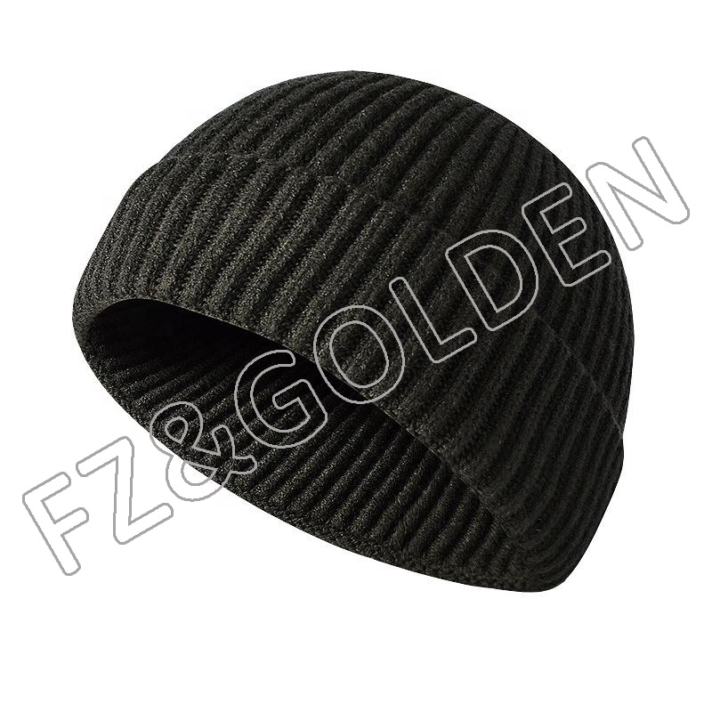 High-Quality Acrylic Beanie Factory -
Roll-up Edge Skullcap Fisherman Knit Beanie for Men Women - FUZHI