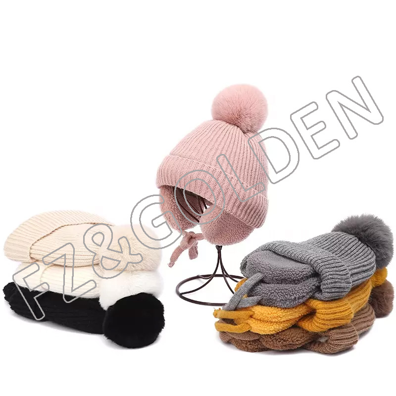 FZBH20250722 New arrival hot sale amazon fun customize kids hats&caps with earfalps winter