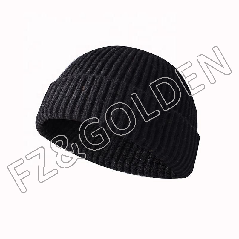 High-Quality Acrylic Beanie Factory -
Roll-up Edge Skullcap Fisherman Knit Beanie for Men Women - FUZHI