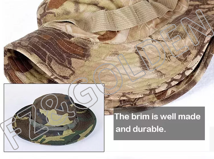 Discount Kids Hat Supplier -
anming Outdoor Summer Wide Brim Boonie Hat Camo Sun Cap for Men or Women - FUZHI