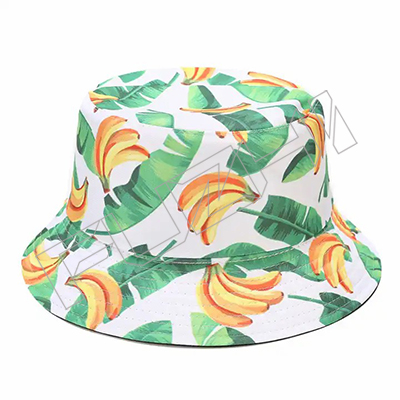 FZFH20250623 Custom New Design Print Fruit Pattern Beach Hawaii Fisherman Summer Reversible banana bucket hat