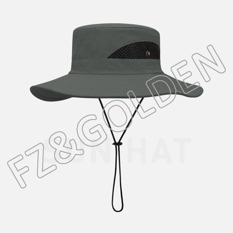 China Kids Hat Supplier -
Fishing Windproof UPF50+ UV Protection Beach Mesh Sun Fisherman Bucket Hats - FUZHI