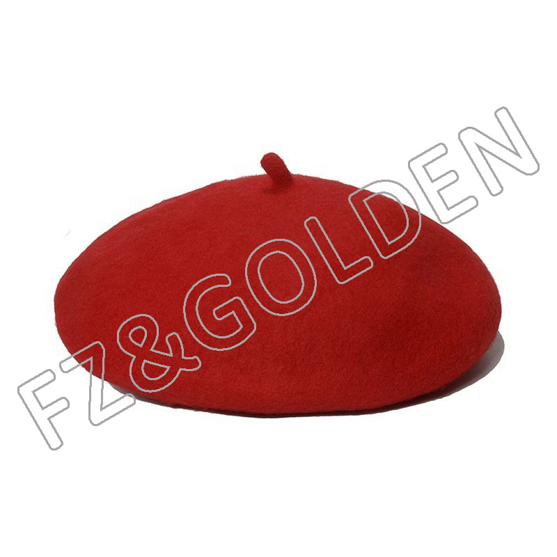 FZBH-4001 New Fashion High Quality Custom Logo Plain Multi Color Wool Classic Beret Hat for Women