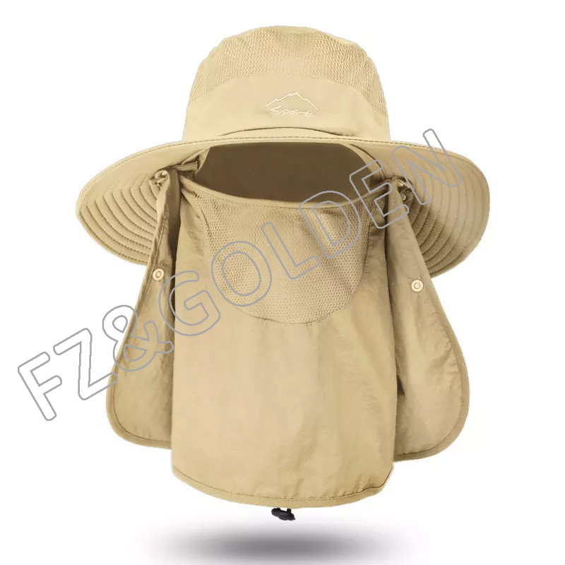 FZFH20250626 Outdoor UV Protection Couples Light String Bucket Fishing Sun Hat with Face and Neck Cover