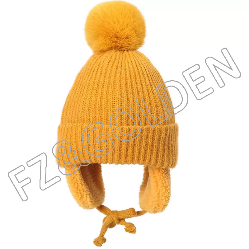 FZBH20250722 New arrival hot sale amazon fun customize kids hats&caps with earfalps winter