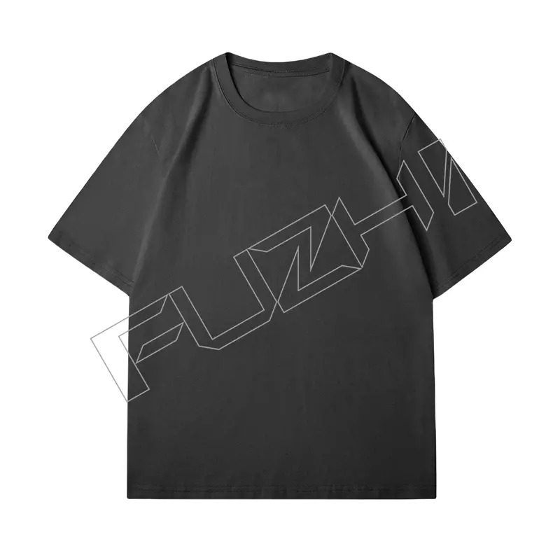 FZTS-1007 Over size T-shirt custom printed logo solid color cotton round neck short sleeve T-shirt with casual loose large size T-shirt