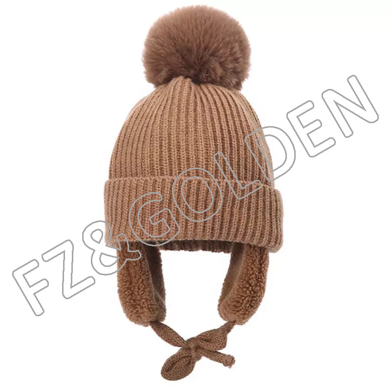 FZBH20250722 New arrival hot sale amazon fun customize kids hats&caps with earfalps winter