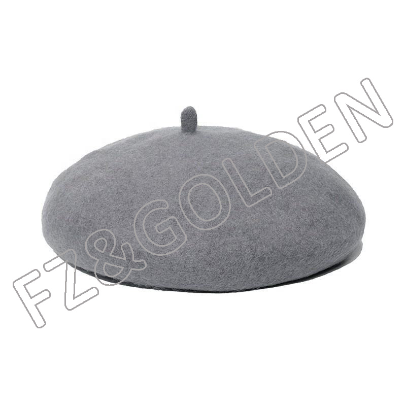 FZBH-4001 New Fashion High Quality Custom Logo Plain Multi Color Wool Classic Beret Hat for Women