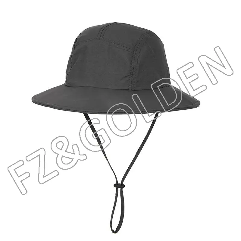 Cheapest Beret Hat Supplier –
Outdoor fast dry custom logo fisherman hunting bucket hat with strings – FUZHI
