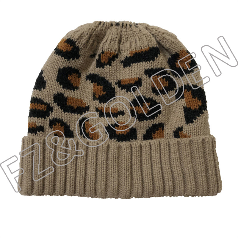 Custom Beanie Supplier -
Winter Warm Custom Elastic Running Beanie with Ponytail Hole - FUZHI