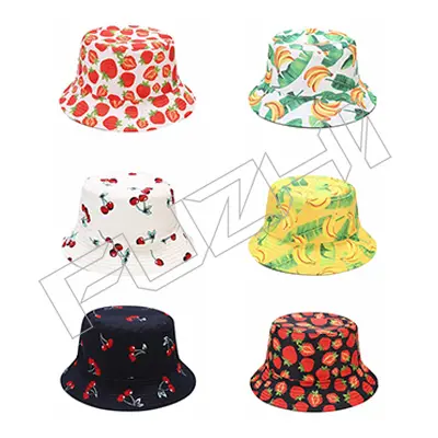 FZFH20250623 Custom New Design Print Fruit Pattern Beach Hawaii Fisherman Summer Reversible banana bucket hat