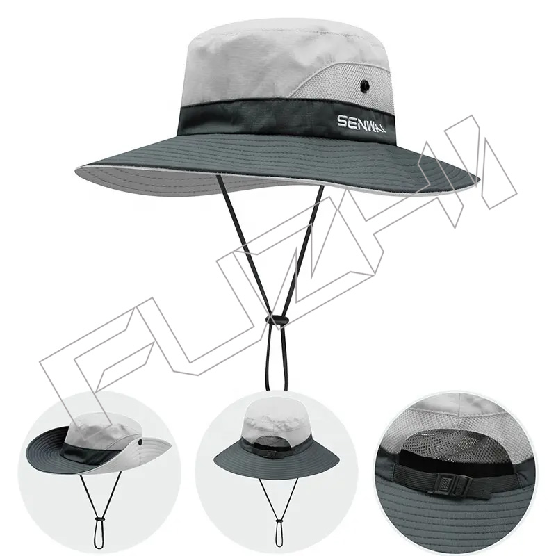 FZFH20250625-6 Women's Summer Mesh Wide Brim Sun UV Protection Hole Fisherman Cowboy Bucket ponytail bucket hat