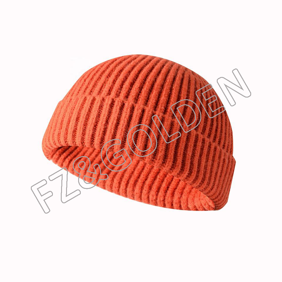 High-Quality Acrylic Beanie Factory -
Roll-up Edge Skullcap Fisherman Knit Beanie for Men Women - FUZHI