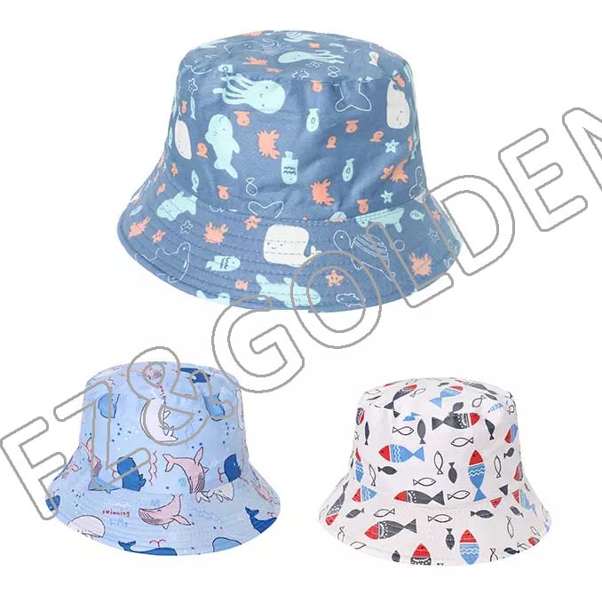 FZFH-2558 High quality children sunscreen fisherman kindergarten custom logo student hat