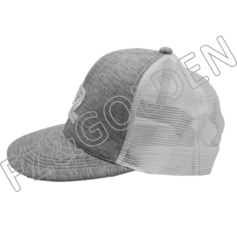 Cheapest Mesh Cap Manufacturer -
Flat Visor 6 Panel Air Cotton+Mesh Snapback Trucker Cap - FUZHI