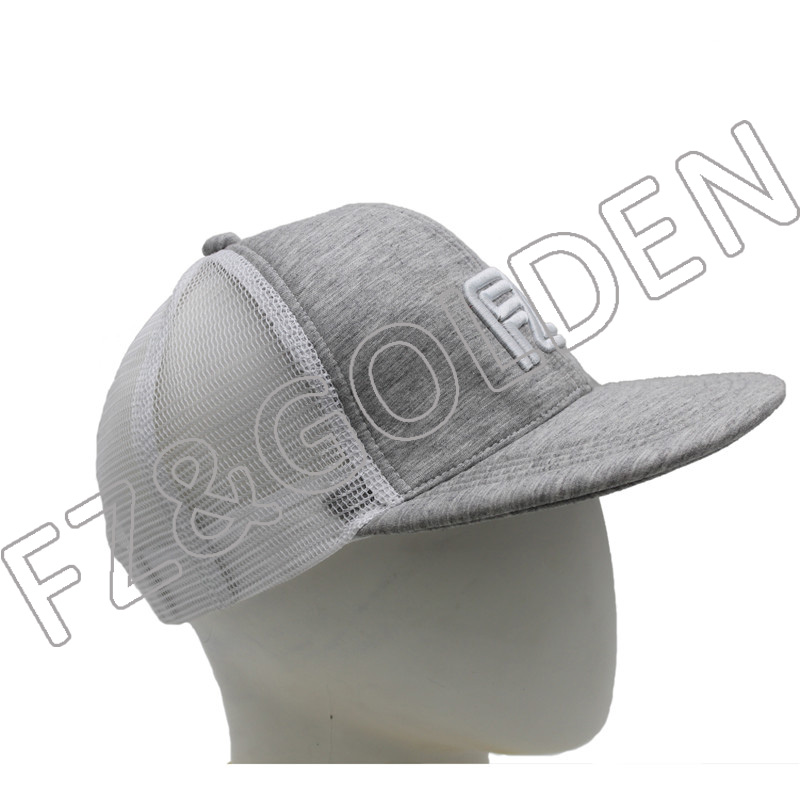 Cheapest Mesh Cap Manufacturer -
Flat Visor 6 Panel Air Cotton+Mesh Snapback Trucker Cap - FUZHI