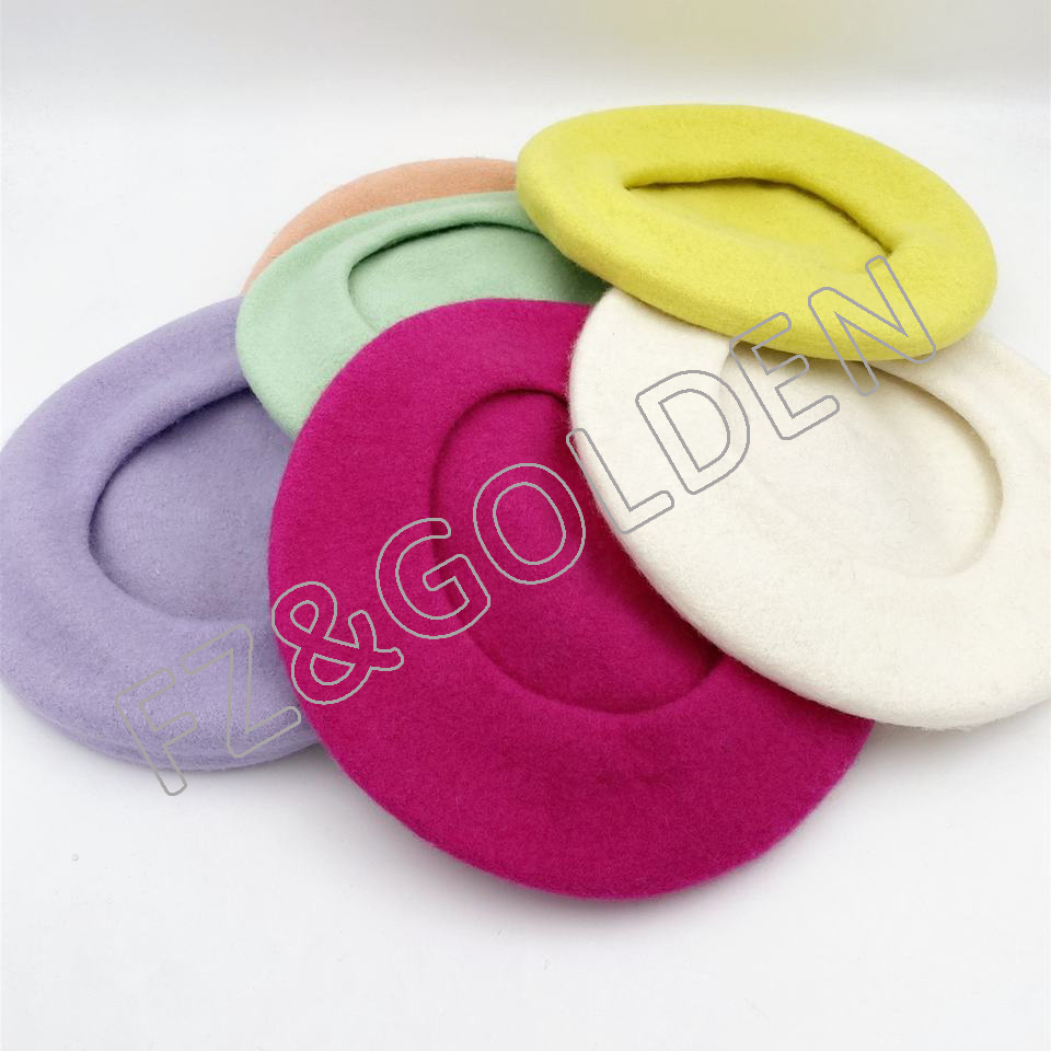 Export Pompom Knitted Hat Factory -
Wholesale Custom 100% Wool Female Warm France Berets Hat - FUZHI