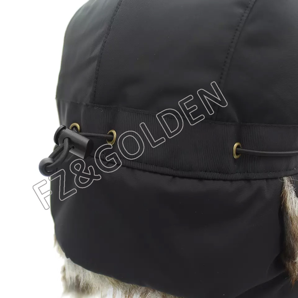 FZWH20250716 Custom russian style fur Snow earflap Cap Plush fur Ski trapper Bomber Winter Hat