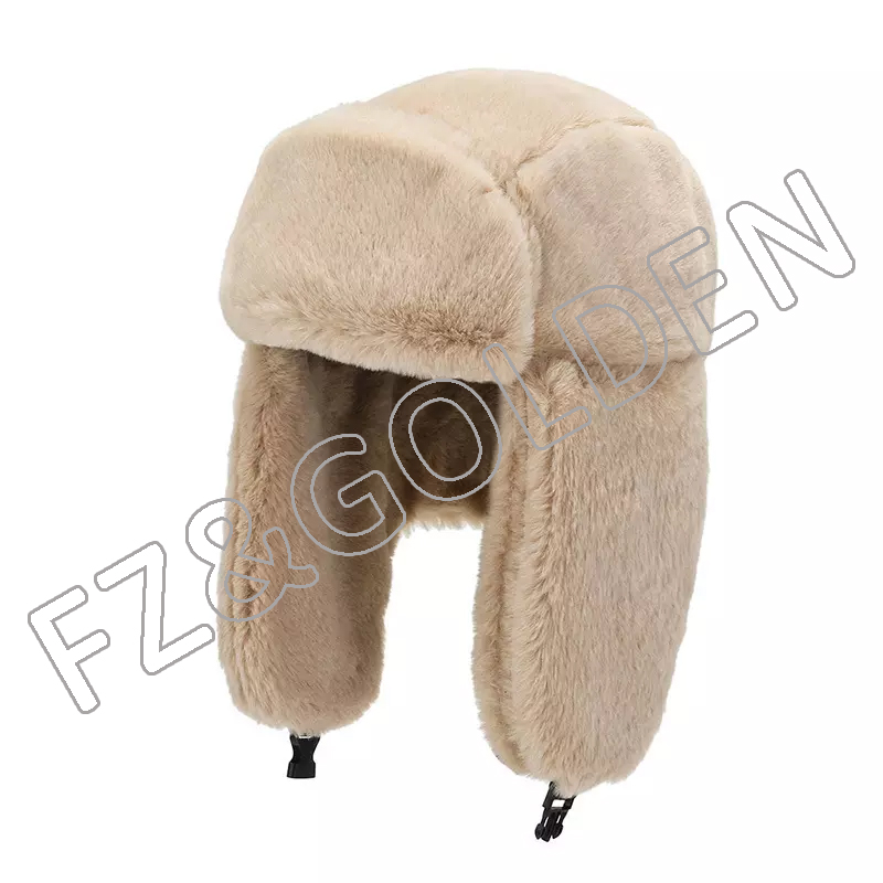 FZWH20250722 Manufacturer warm high quality Premium Deer velvet suede soft thicken wool ski rabbits fur hat for winter outdoor