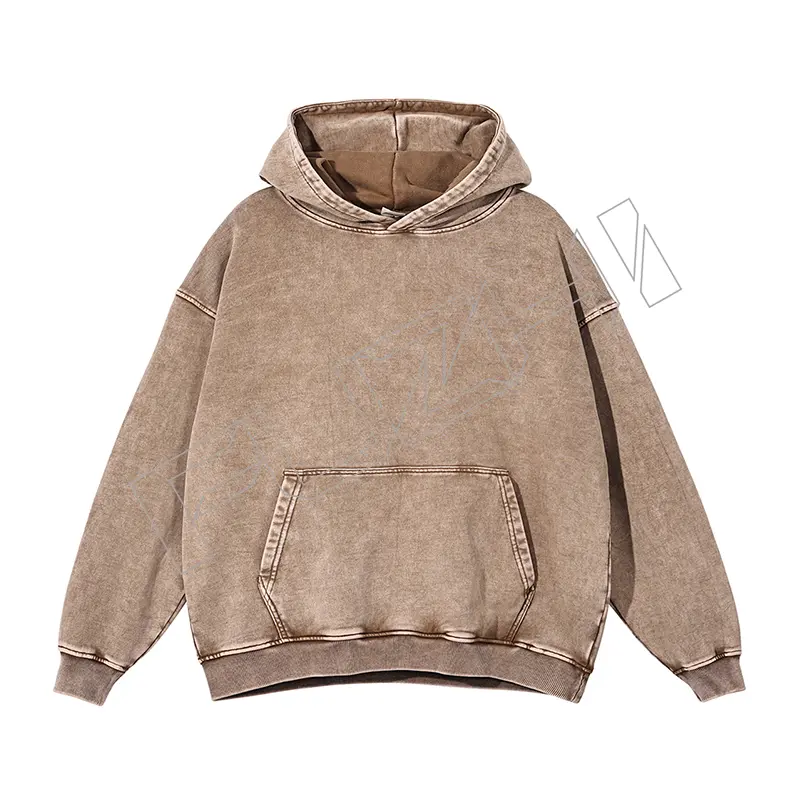 FZWH-1002 Fashion brand washed retro do old multi-color hoodie and pants washed hoodie set washed fleece or terry hoodie and pants