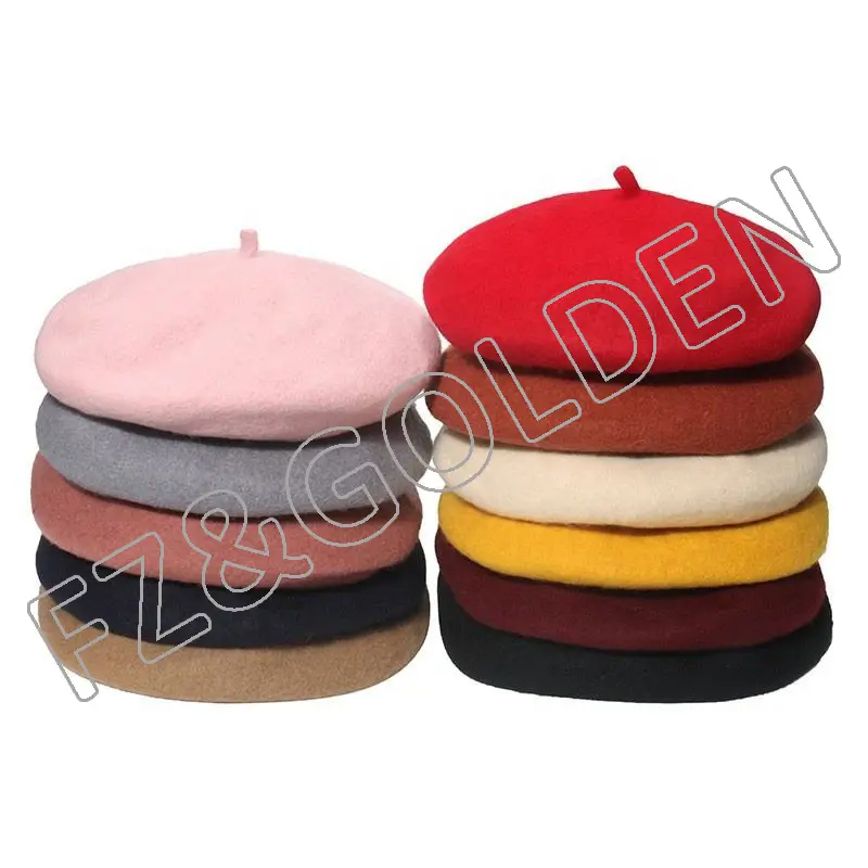 OEM/ODM Sun Hat Manufacturers –
New Fashion High Quality Custom Logo Plain Multi Color Wool Classic Beret Hat for Women – FUZHI