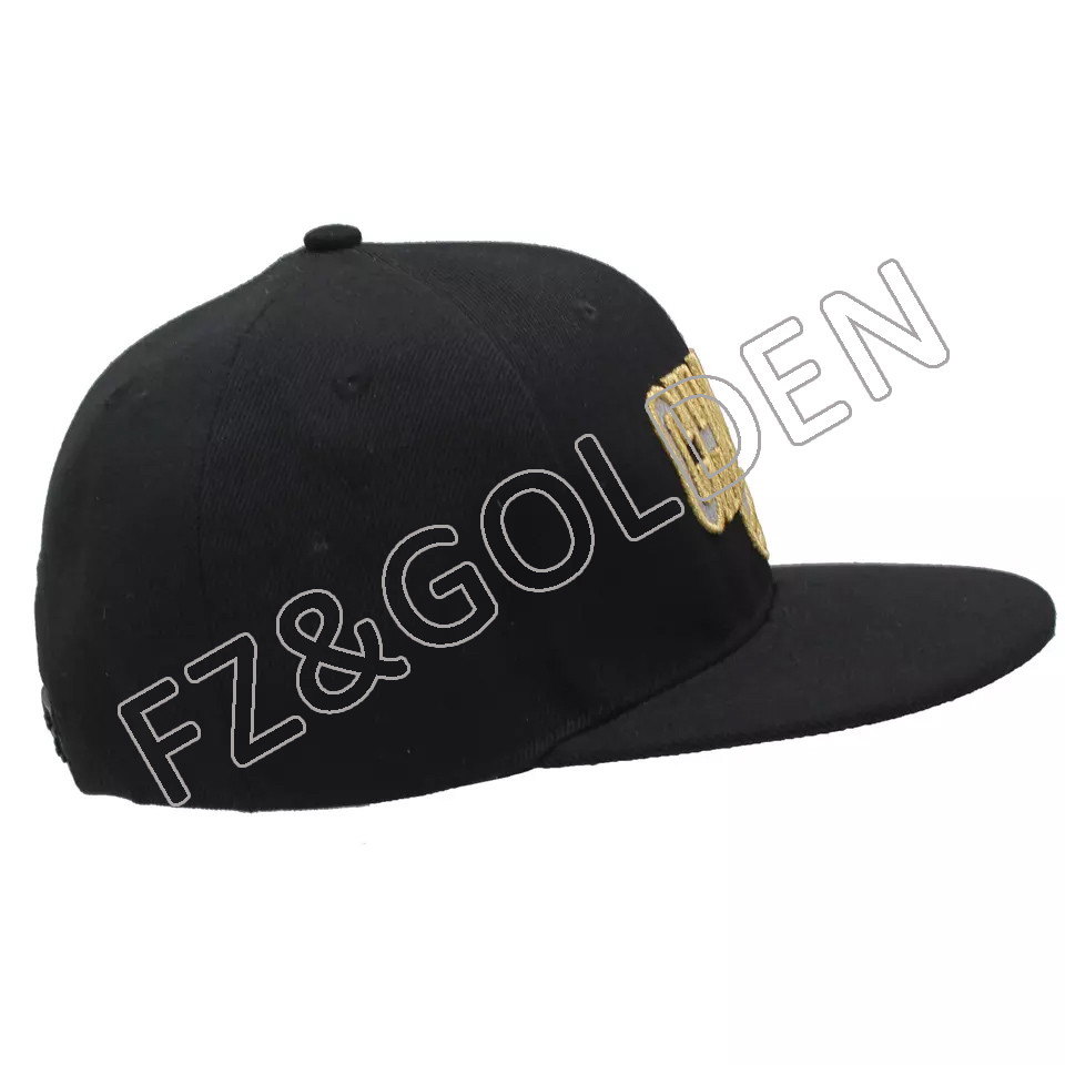 OEM/ODM Military Cap Supplier -
Luxury hip hop fitted custom embroidery flat bill brim peak snap back embroidered snapbacks cap hat - FUZHI
