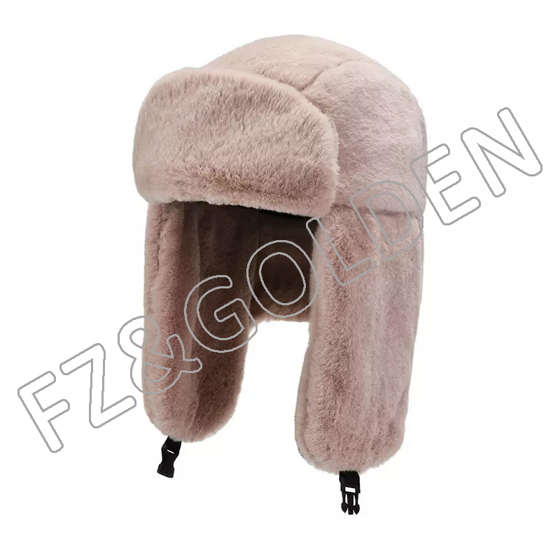 FZWH20250722 Manufacturer warm high quality Premium Deer velvet suede soft thicken wool ski rabbits fur hat for winter outdoor