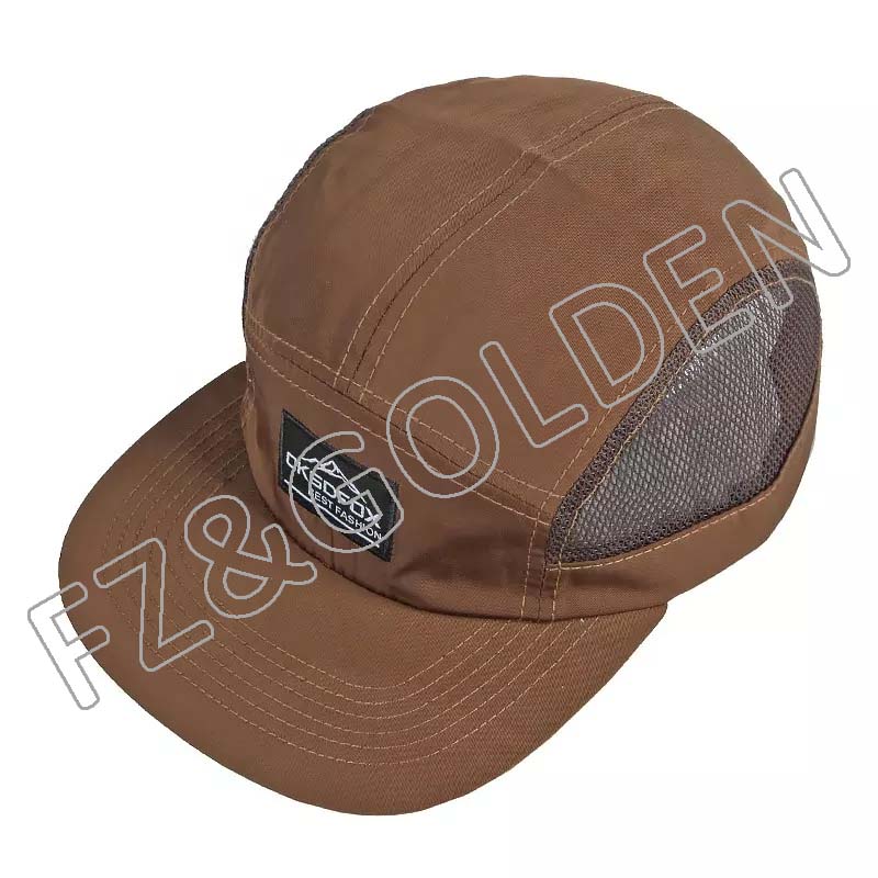FZBC20250716-5 Wholesale Custom Logo 5 Panel Flat Bill Mesh SnapBack Sports Gorras Luxury Polyester Trucker Hat Hip Hop Snap back Cap