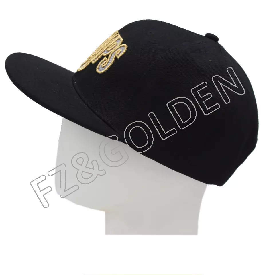 OEM/ODM Military Cap Supplier -
Luxury hip hop fitted custom embroidery flat bill brim peak snap back embroidered snapbacks cap hat - FUZHI