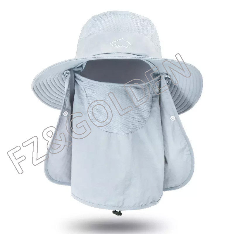 FZFH20250626 Outdoor UV Protection Couples Light String Bucket Fishing Sun Hat with Face and Neck Cover