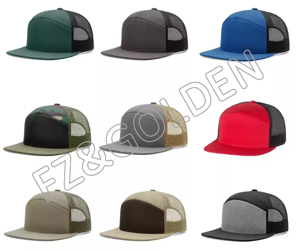 FZBC20250722-7 7 panel custom colors baseball caps snapback trucker snapbacks