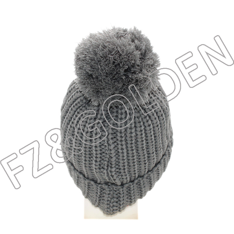 Export Acrylic Beanie -
Polyester Knitted Hat With Ball - FUZHI