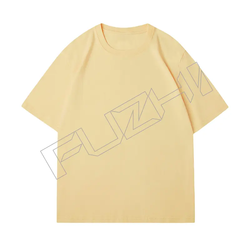 FZTS-1007 Over size T-shirt custom printed logo solid color cotton round neck short sleeve T-shirt with casual loose large size T-shirt