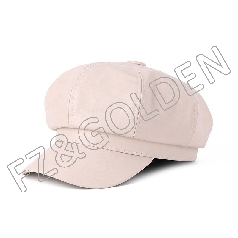 FZBH-2001 Newsboy Plain Cabbie Gatsby Ivy Leather Visor Beret Caps for Women