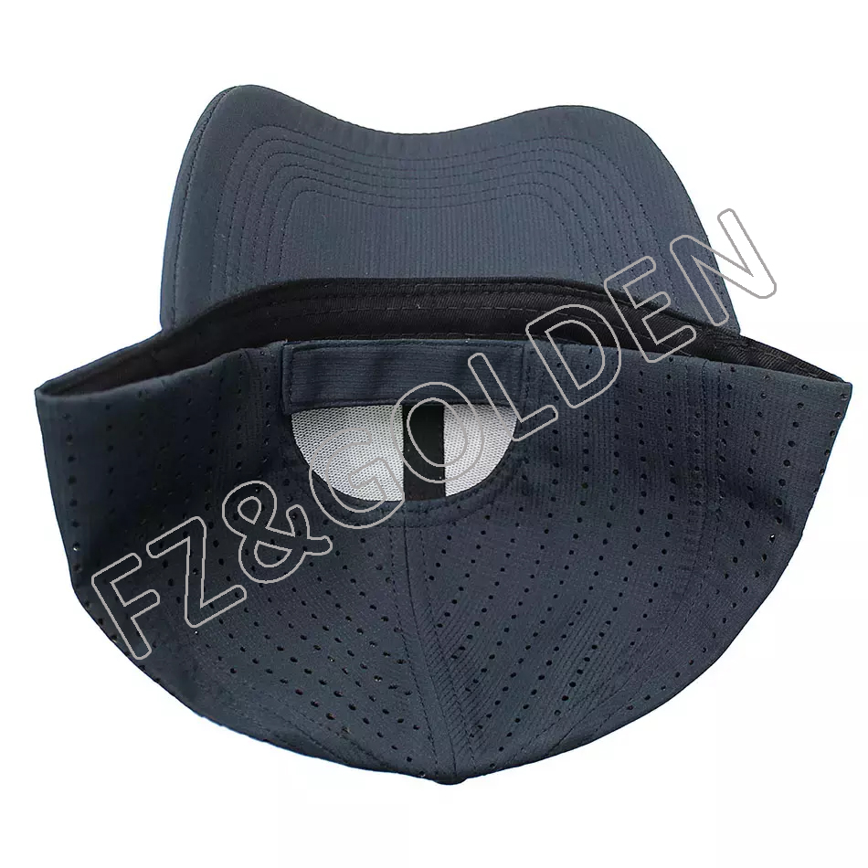 FZBC20250722 Custom Men High Quality 5 Panel Logo Sport Dad Hat Laser Cut Hole Perforated Baseball Cap performance hats