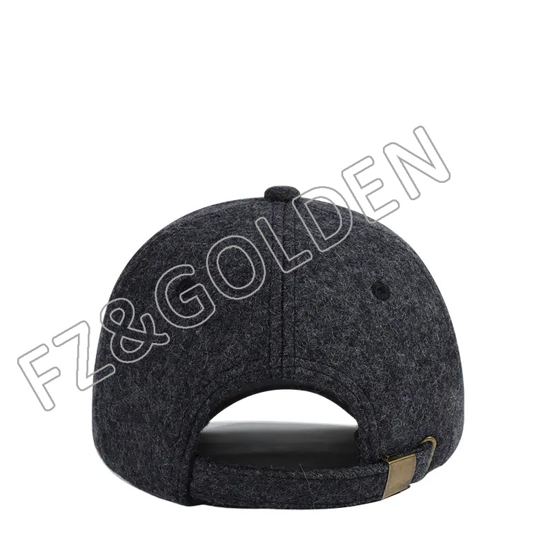 FZWC-1002 High quality custom wool fur baseball thick fitted fashion hat warm winter outdoor sports women cap