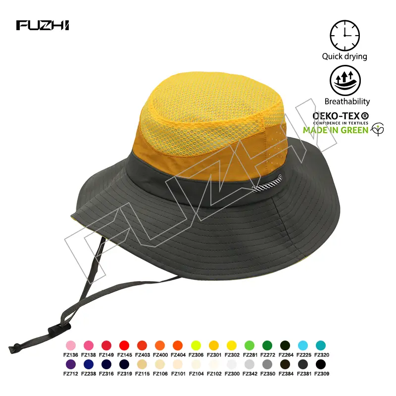 FZFH-2002 Fishing hat sun hat summer sun block large brim outdoor sun hat breathable foldable beach biking hat Featured Image
