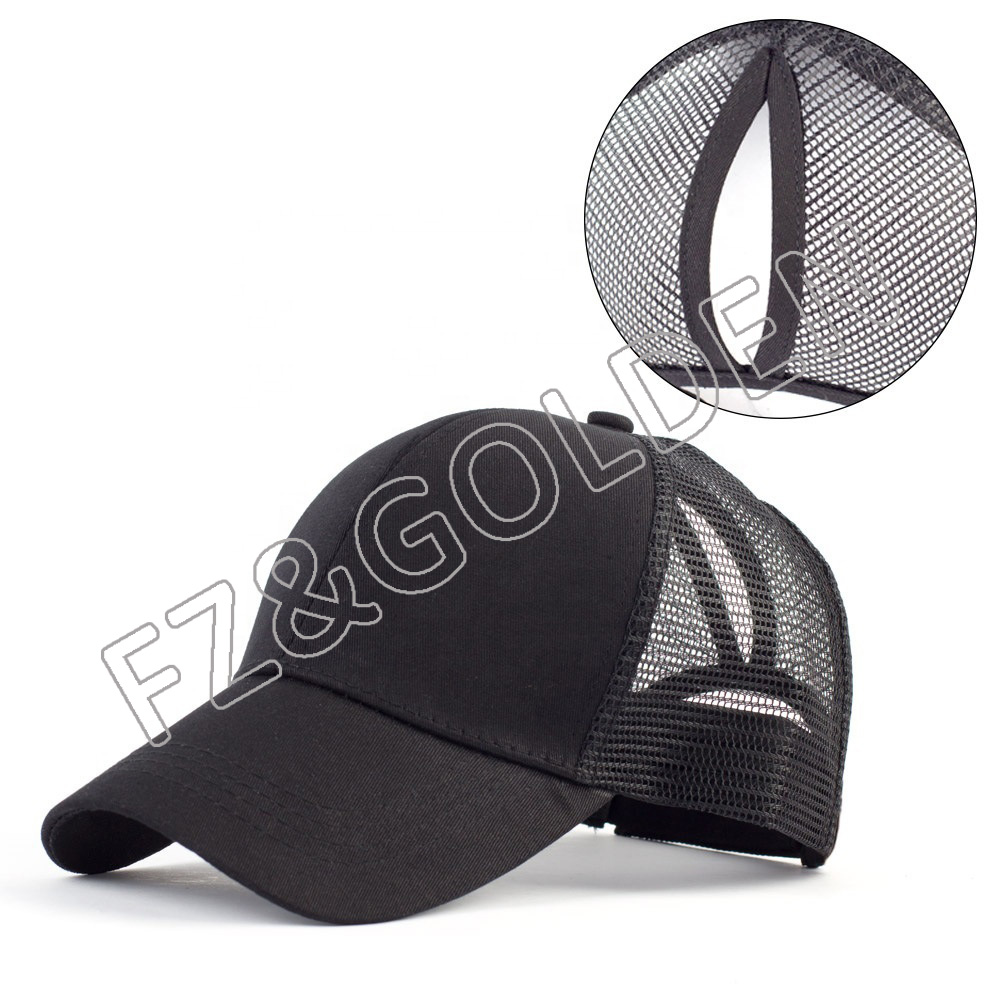 Cheapest Custom Cap Supplier -
2021 Short Brim Pony Tail Mesh Back Baseball Cap - FUZHI