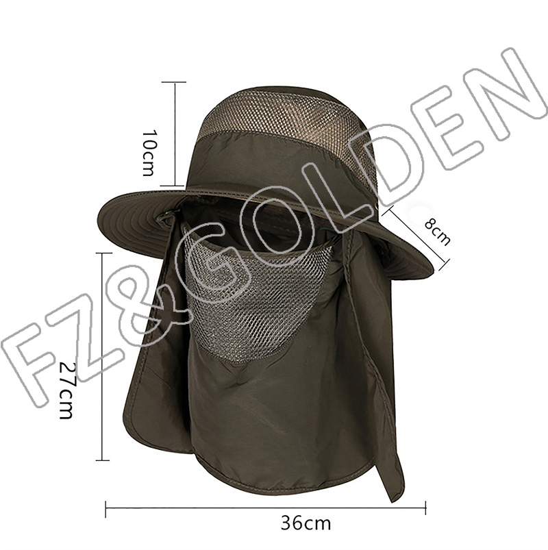 Wholesale Baseball Hat Manufacturer -
Wide Brim Breathable Mask Necklace Bucket Fishing Sun Hats - FUZHI