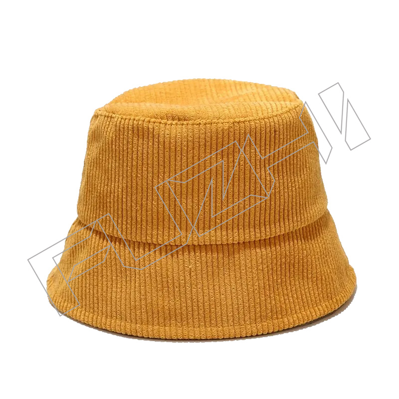 FZFH20250625-4 Custom Logo Yellow Black Brown 100% Polyester Character Adults Unisex plain blank corduroy bucket hats custom logo